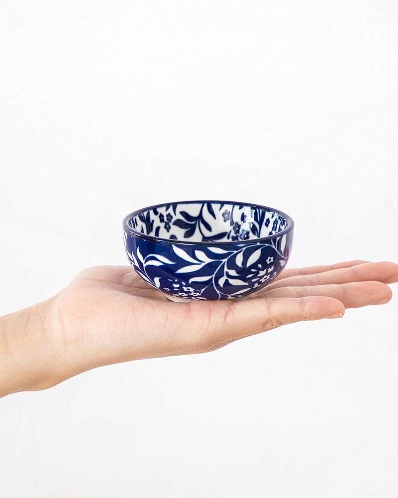 vancasso SELENE Ceramic 2.7 Oz Mini Dipping Bowls Set of 6, 3 Inch Small Dip Bowls for Sauce, Soy Sauce, Sushi, Condiments & Side Dishes, Microwave & Dishwasher Safe, Vintage Blue - Image 3